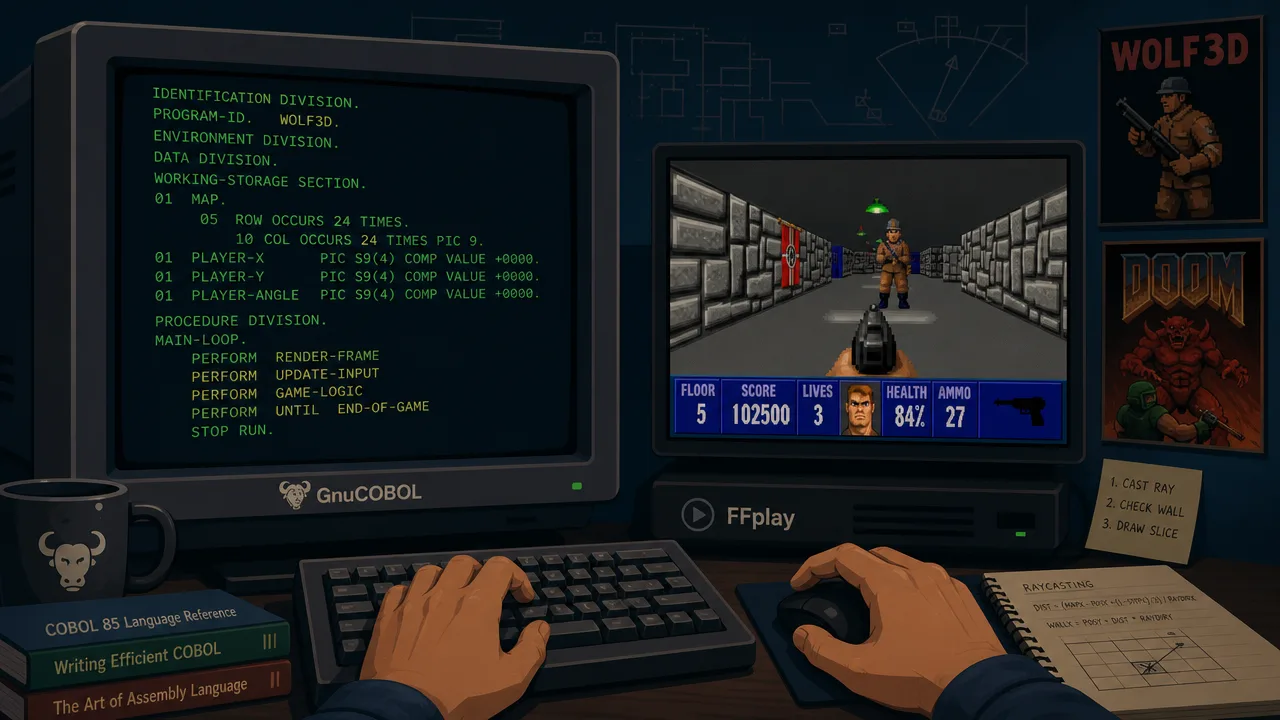 A First-Person Shooter Written in Pure COBOL