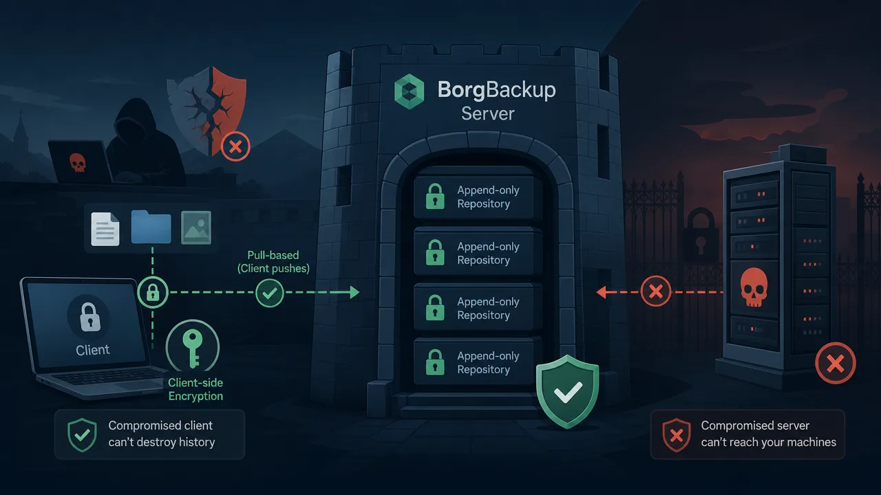 BorgBackup Server's Security Model: Surviving a Breach on Either Side