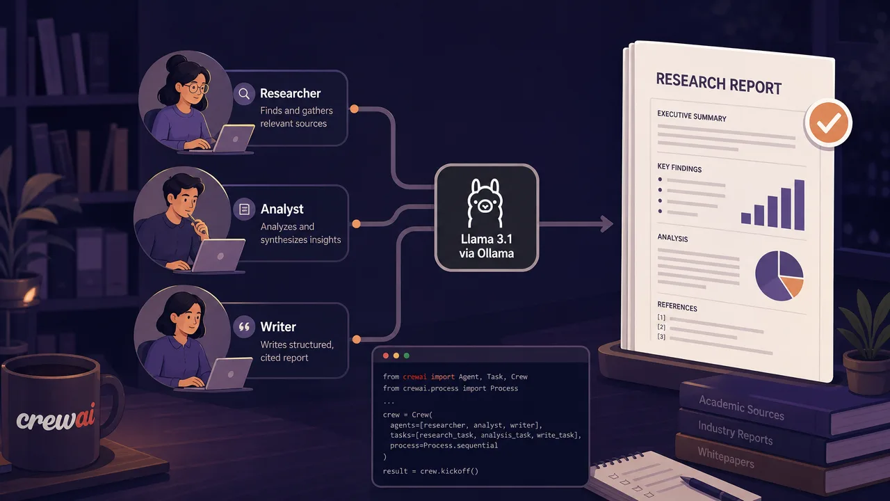 Build a Multi-Agent Research Pipeline with CrewAI and Ollama