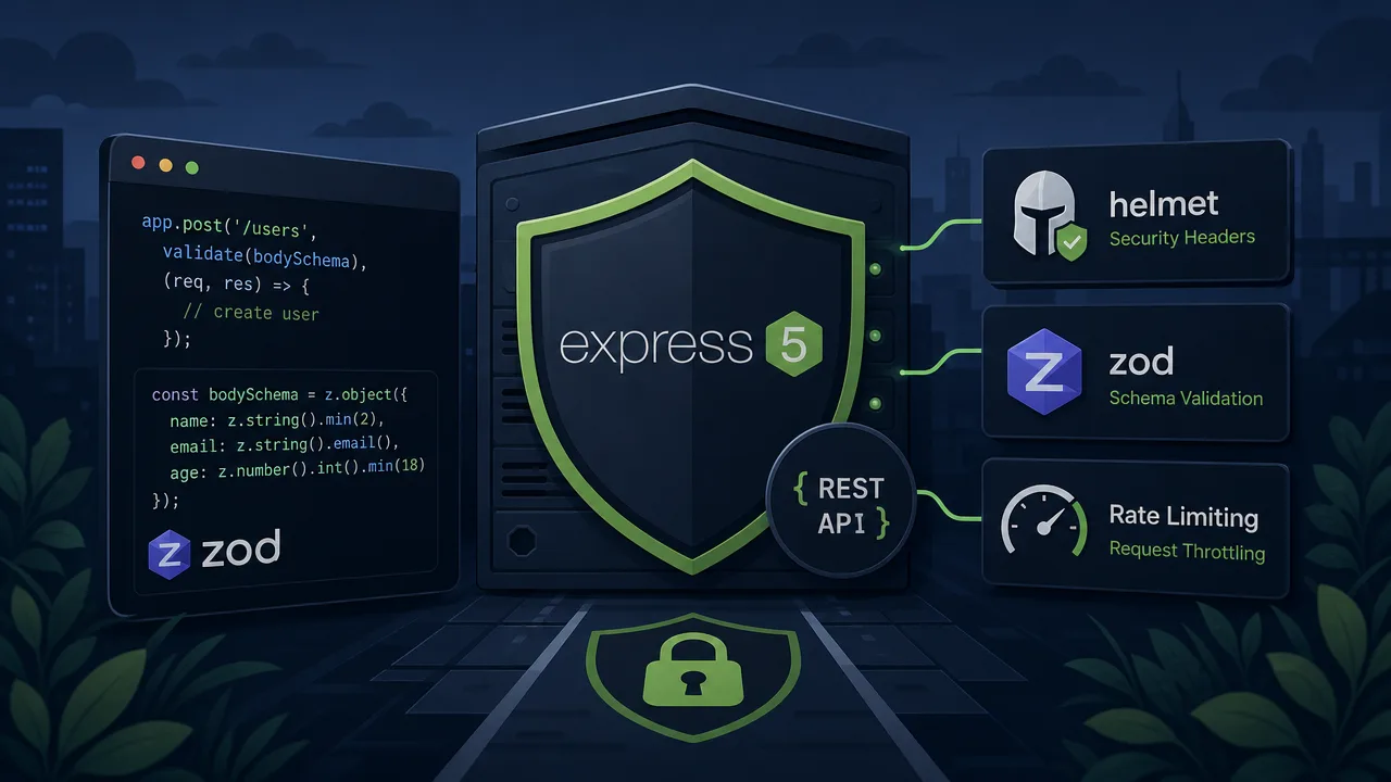 Build a Secure Express API with Helmet, Zod, and Rate Limiting