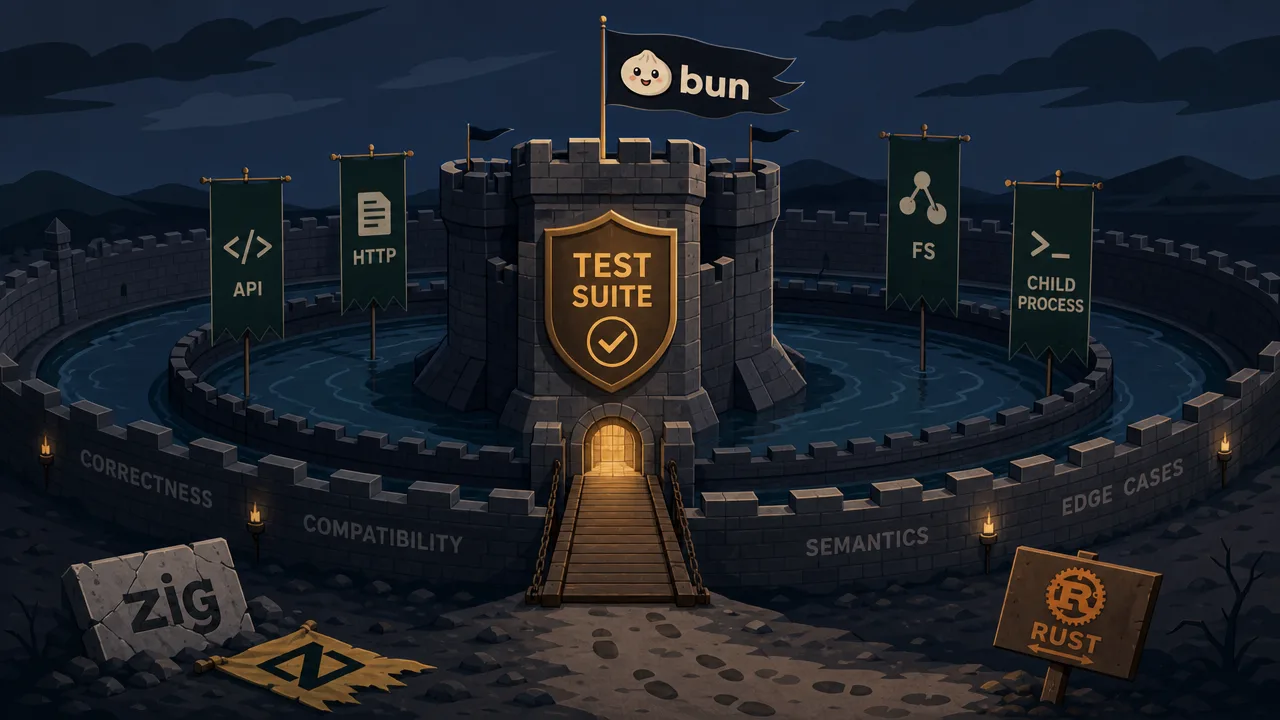 Bun's AI Rewrite Proves the Test Suite Is the Moat