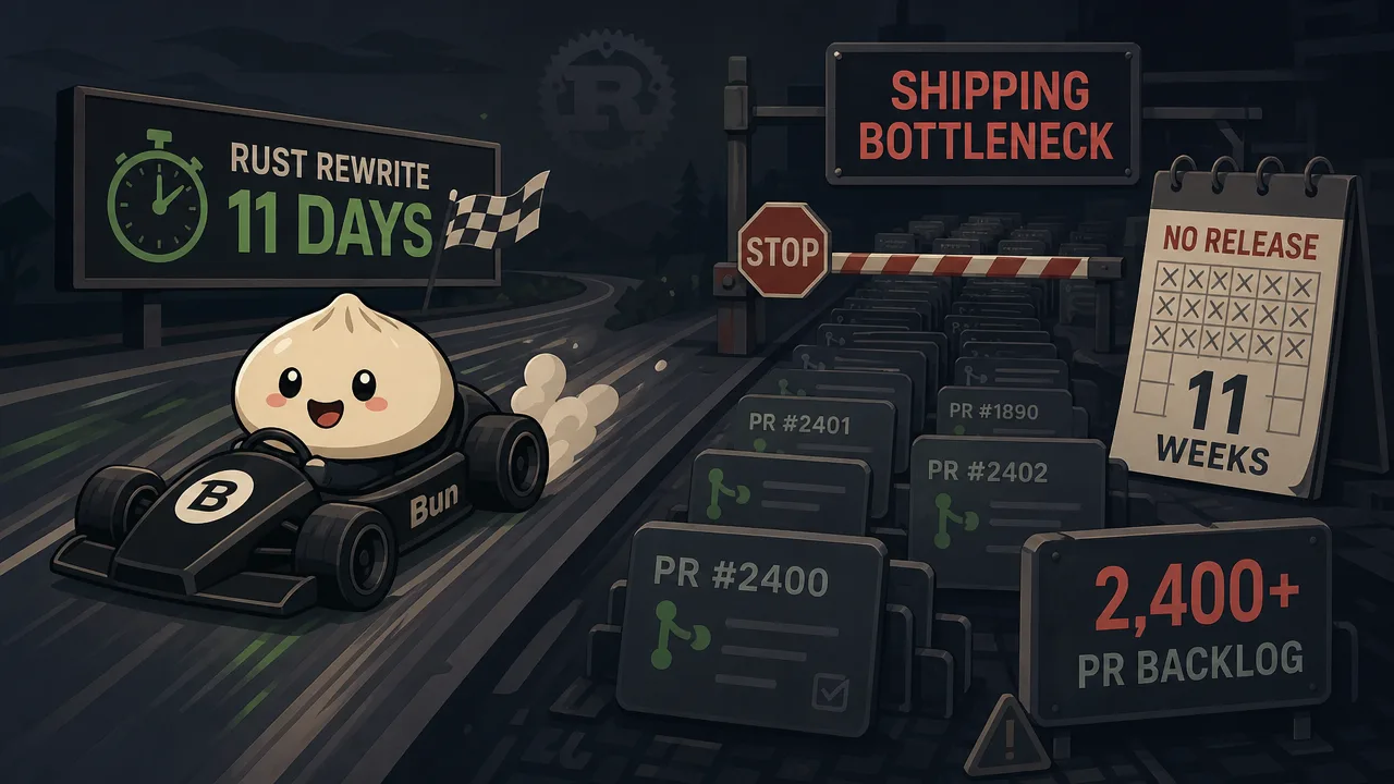Bun's Rust Rewrite Took 11 Days. Shipping It Is Taking Months