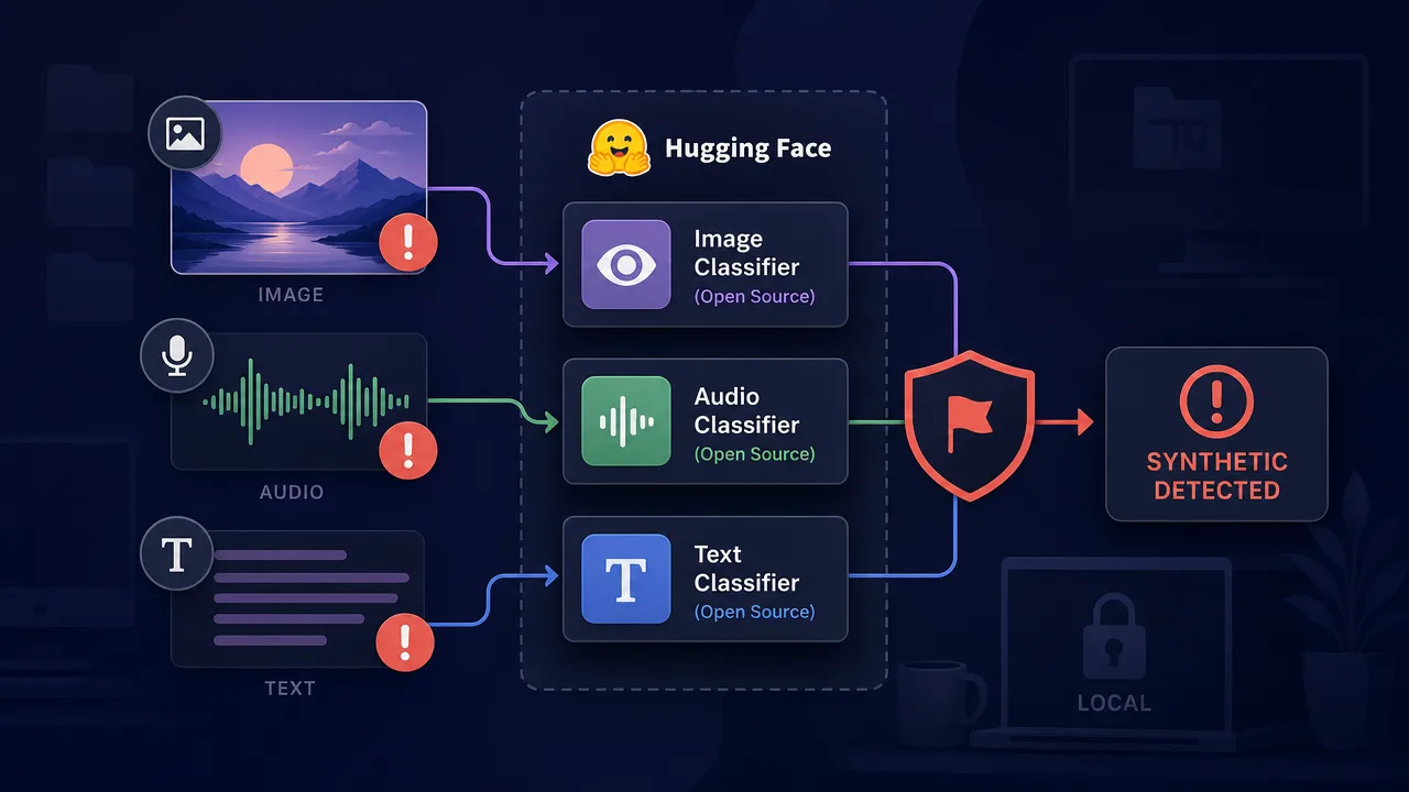 Detect AI-Generated Images, Audio, and Text with Open-Source Models