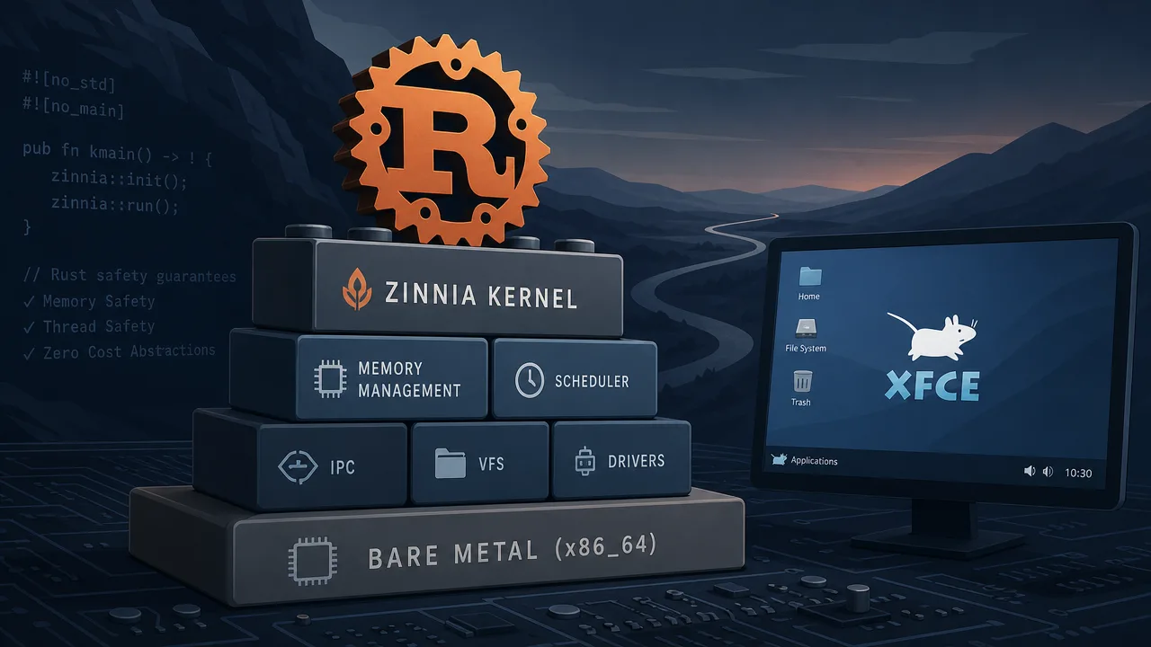 Exploring Zinnia, a Modular Rust Kernel That Boots to XFCE