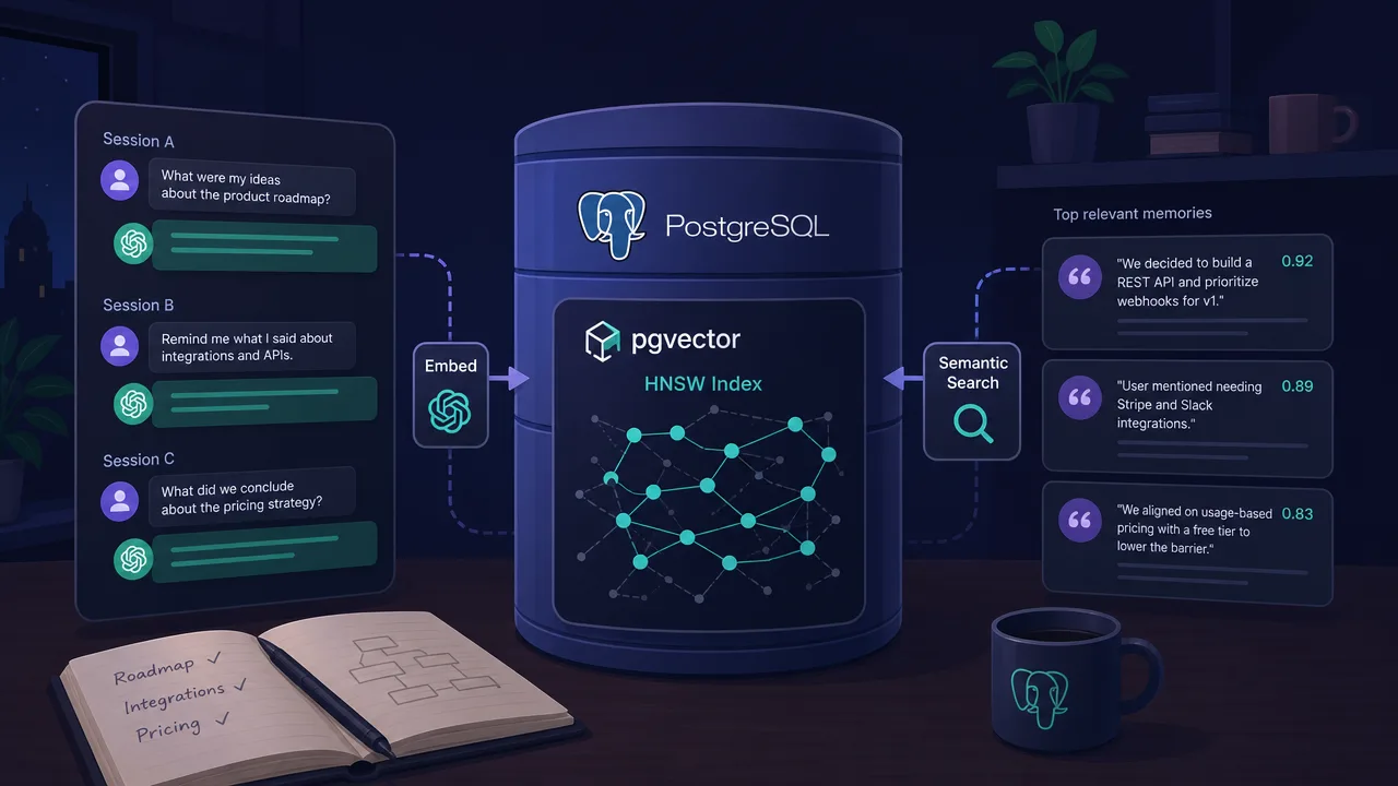 Give Your AI Agent Persistent Long-Term Memory with Postgres and pgvector