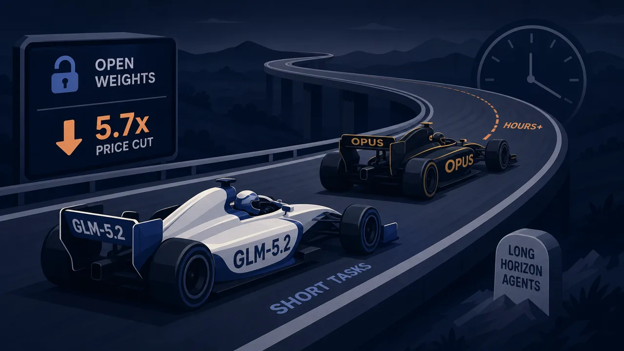 GLM 5.2 Is a Point Behind Opus — Until the Task Runs for Hours