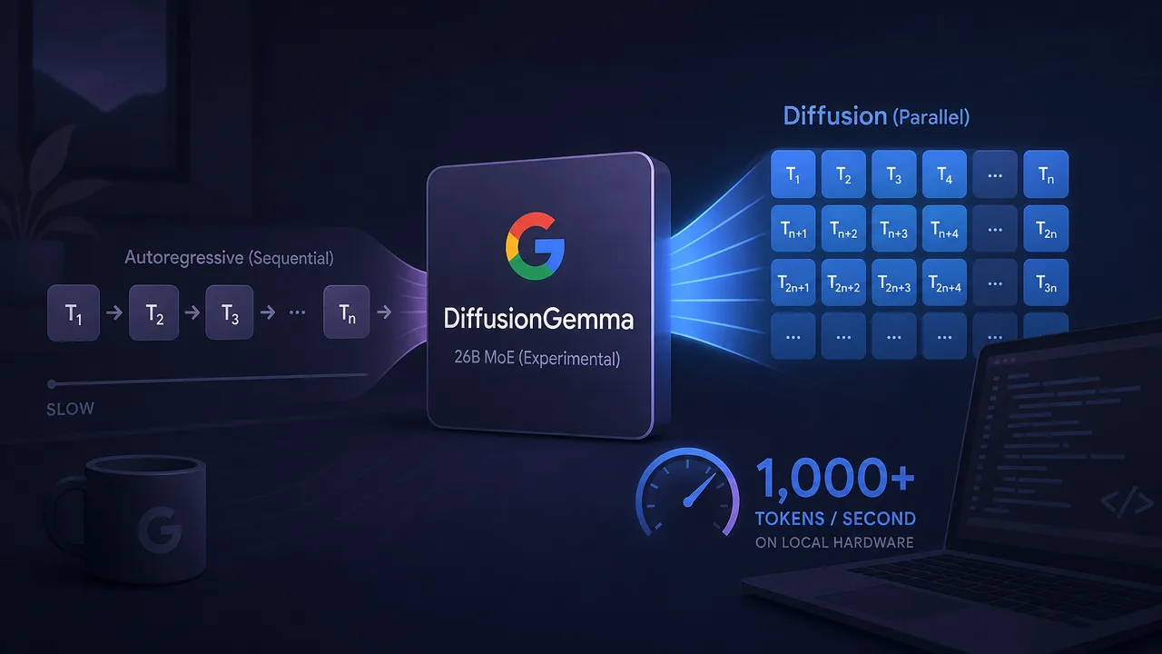 Google Releases DiffusionGemma: Shifting the Local Inference Paradigm with 4x Faster Text Generation