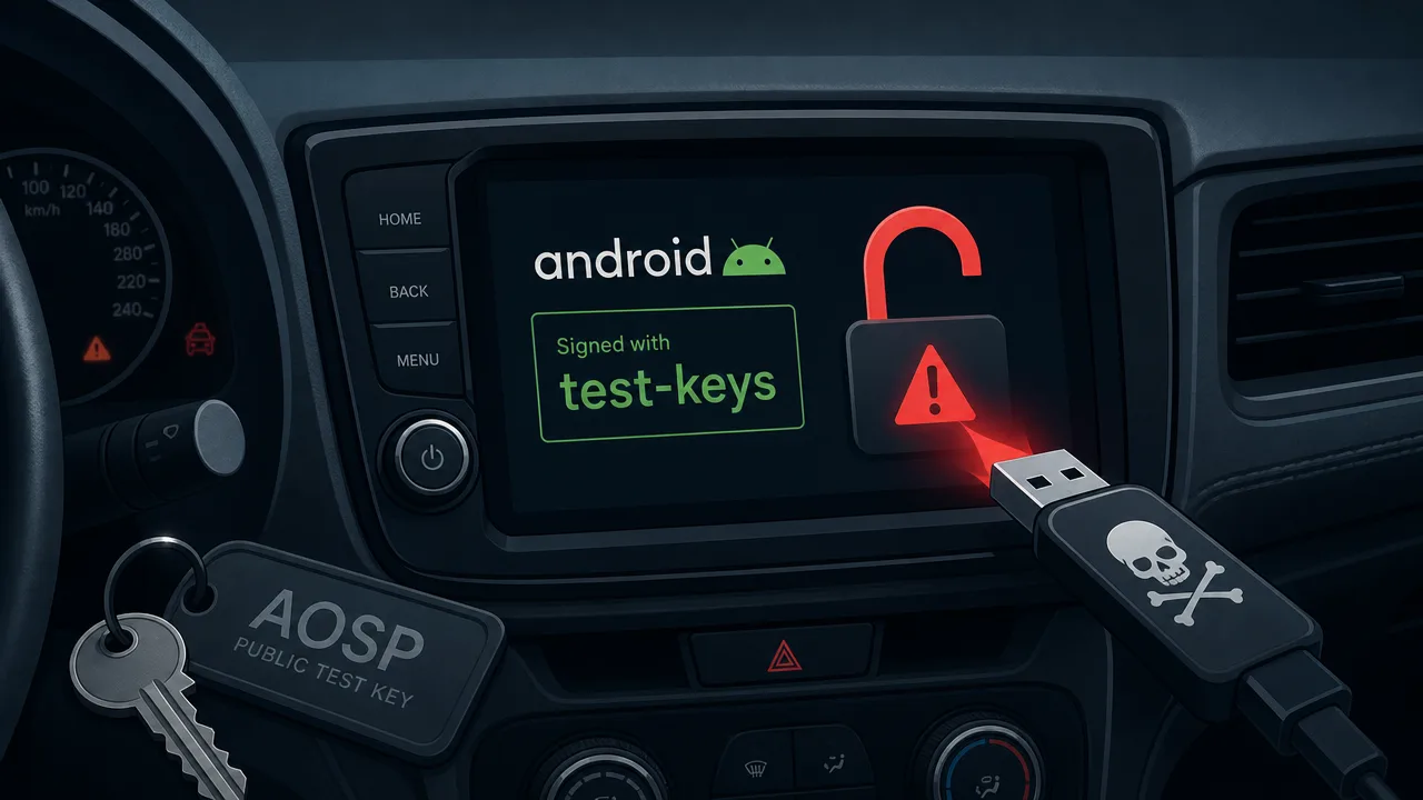 How Public AOSP Test Keys Compromise Automotive Headunits