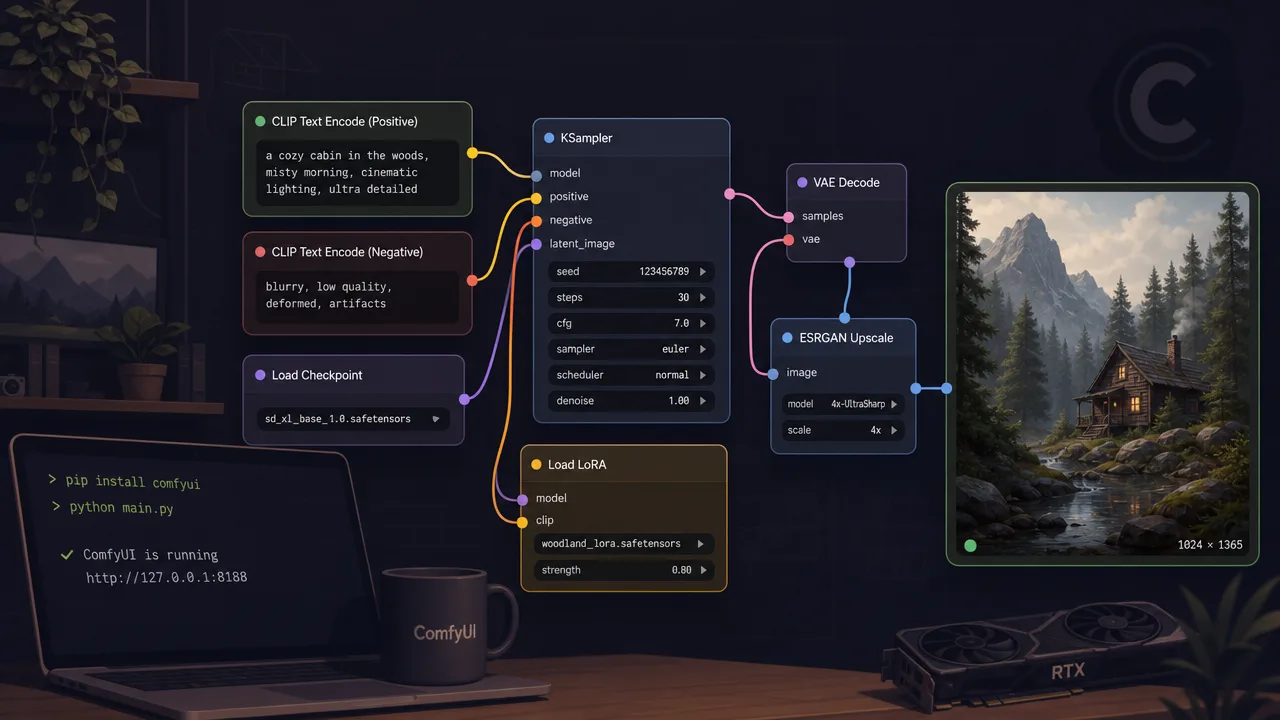 Install ComfyUI and Build Your First Stable Diffusion Workflow