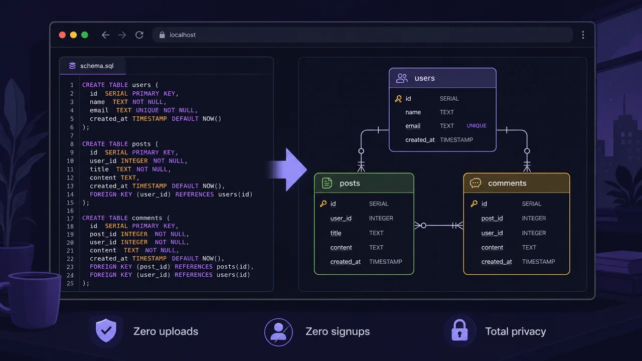 Instant SQL to ER Diagrams, Right in the Browser