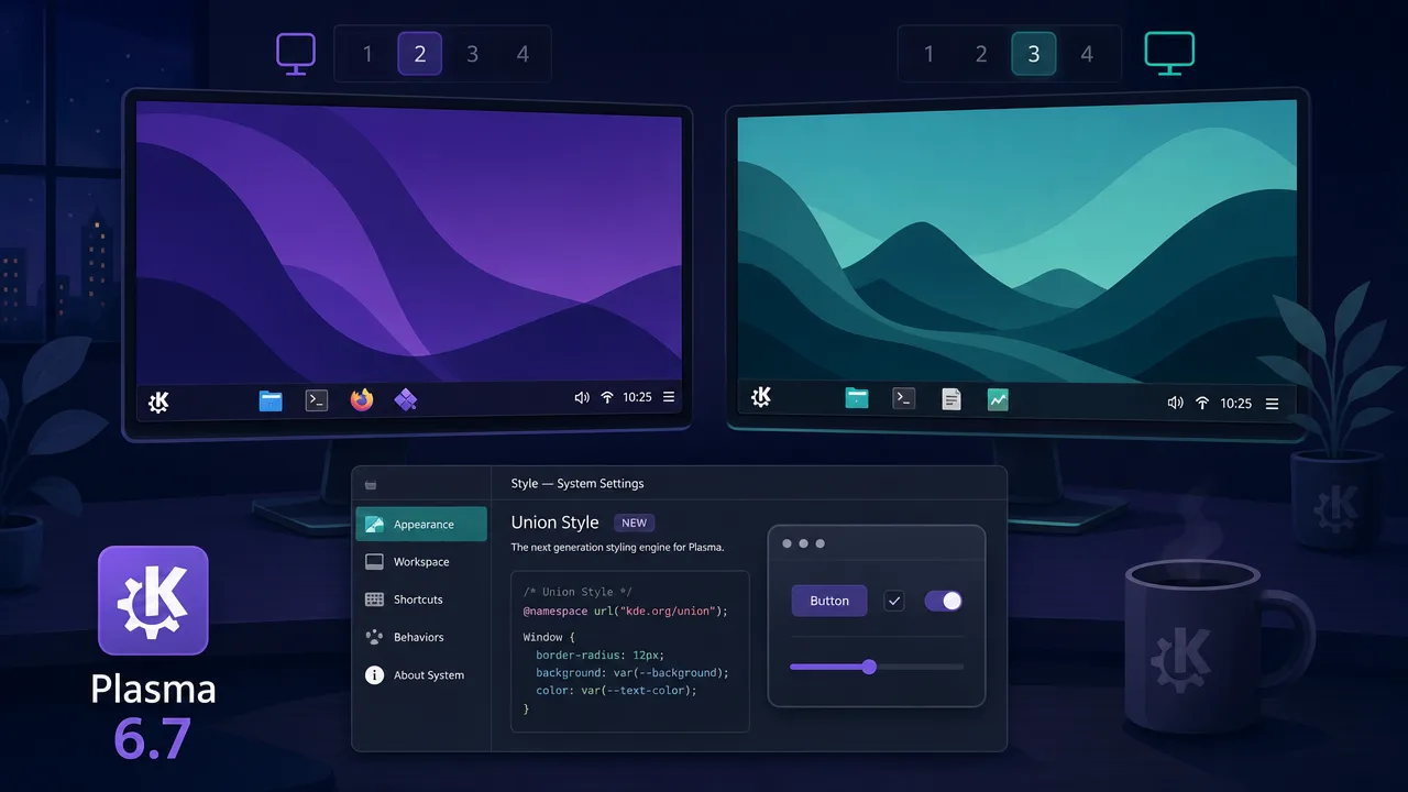 KDE Plasma 6.7 Delivers Per-Screen Virtual Desktops and CSS Theming