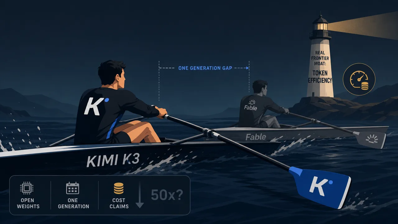 Kimi K3 Catches Fable, but the 50x Cost Claim Doesn't Add Up