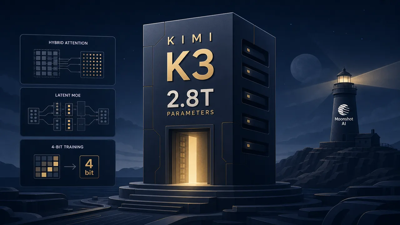 Kimi K3 Turns a Year of Efficiency Tricks Into 2.8T Parameters