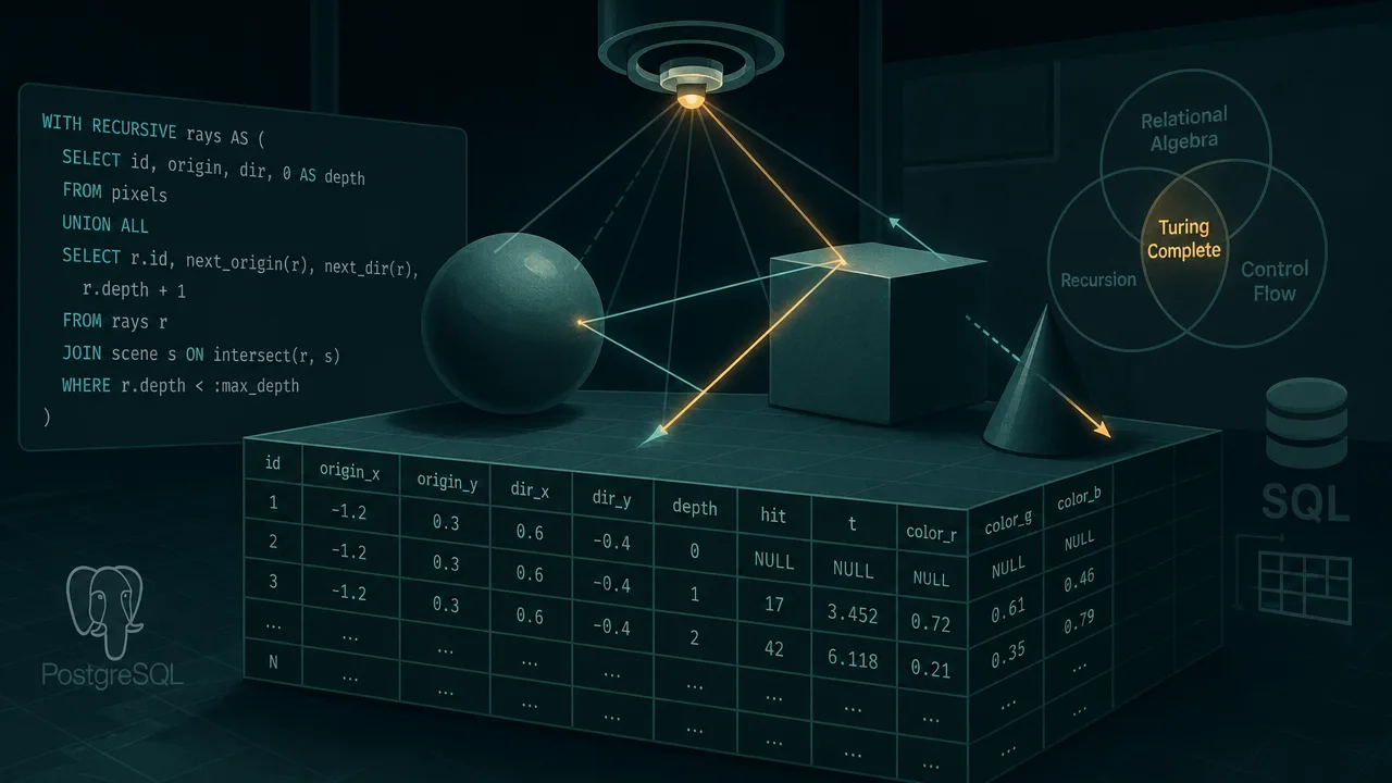 Ray Tracing in SQL: Turing Completeness Meets Relational Abuse