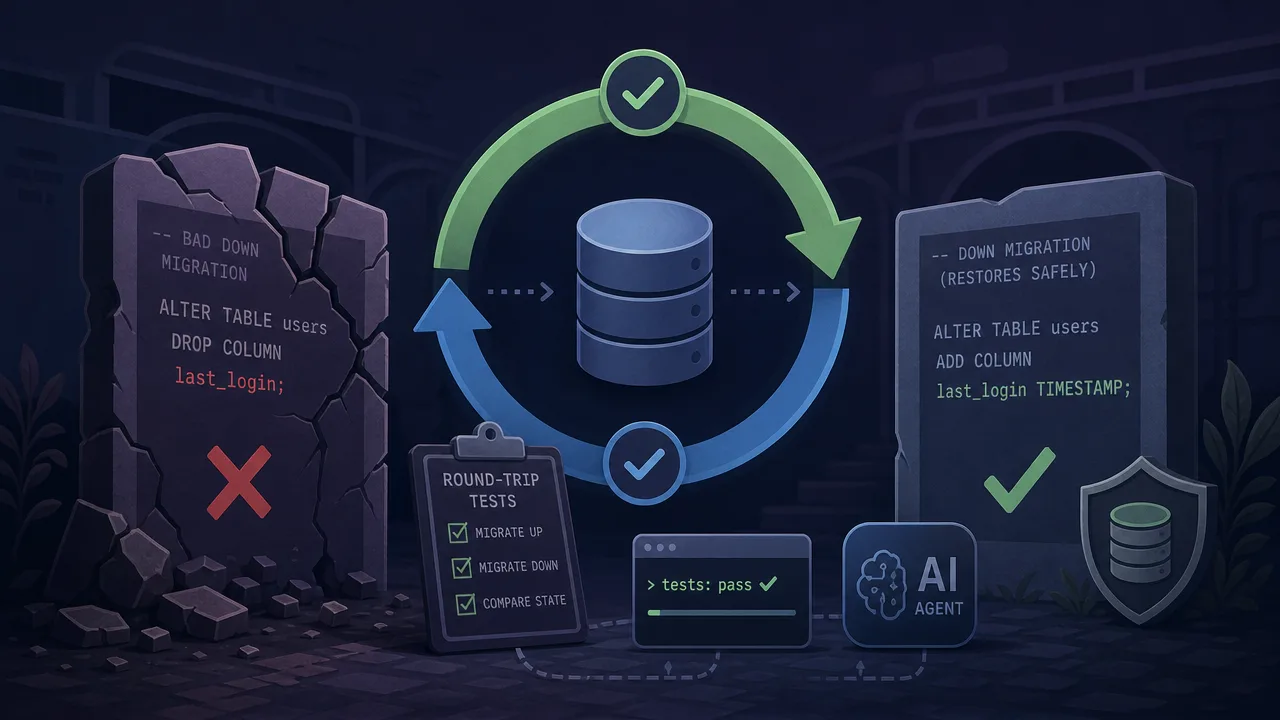 Round-Trip Tests Catch Bad Down Migrations, Not Data Loss
