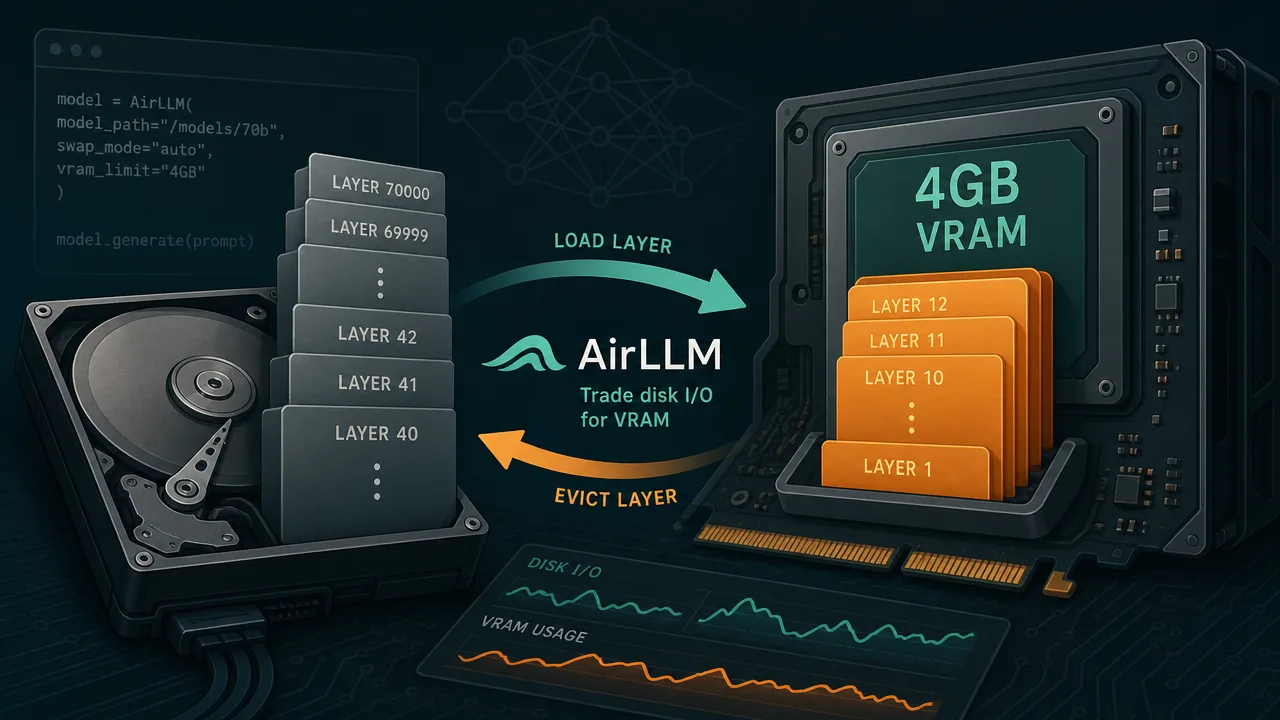 Running 70B Models on 4GB VRAM: The AirLLM Layer-Swap Hack