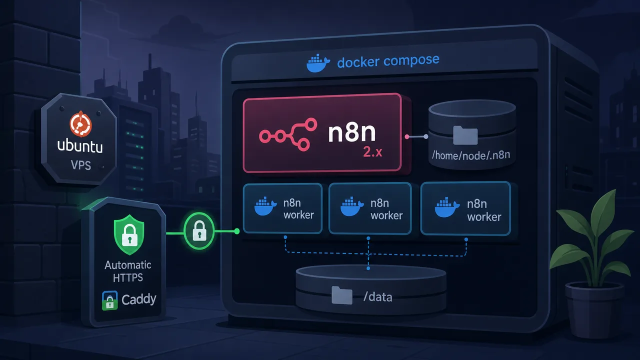 Self-Host n8n on a VPS with Docker Compose and Caddy