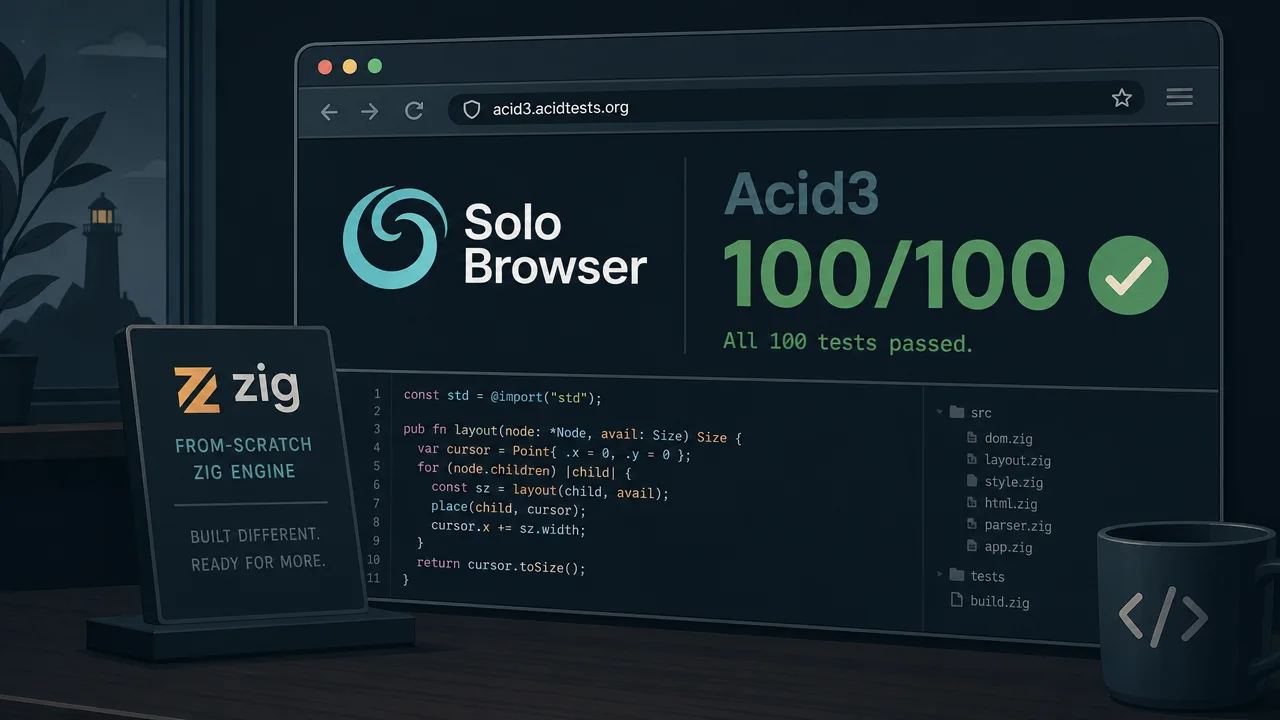Solo Browser Passes Acid3 — Now Show the Code