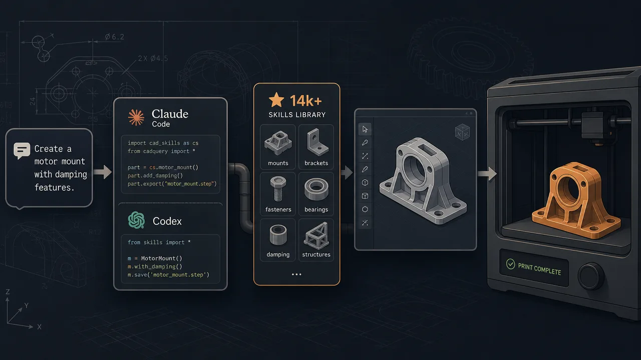 Text-to-CAD makes mechanical design a coding-agent problem