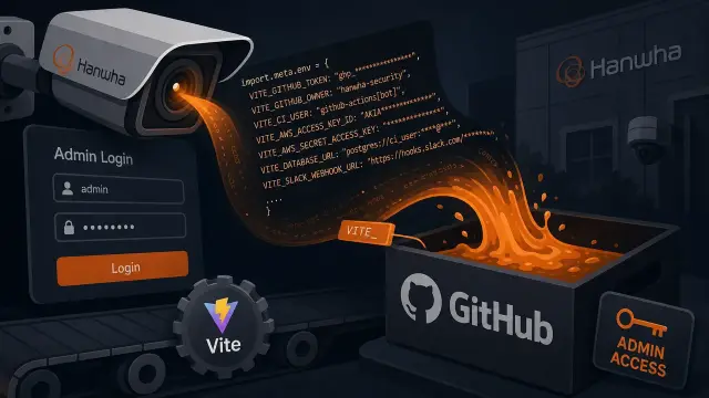 A camera login page leaked admin access to Hanwha's GitHub
