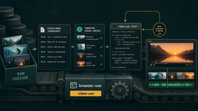 Agentic Video Editing Without the Multimodal Token Tax