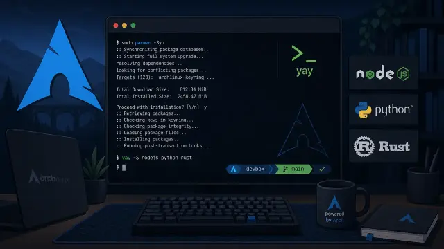 Bootstrap an Arch Linux Dev Machine: pacman, yay, and a Full Toolchain