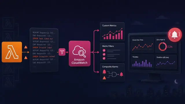 Build CloudWatch Dashboards, Metric Filters, and Alarms for Lambda