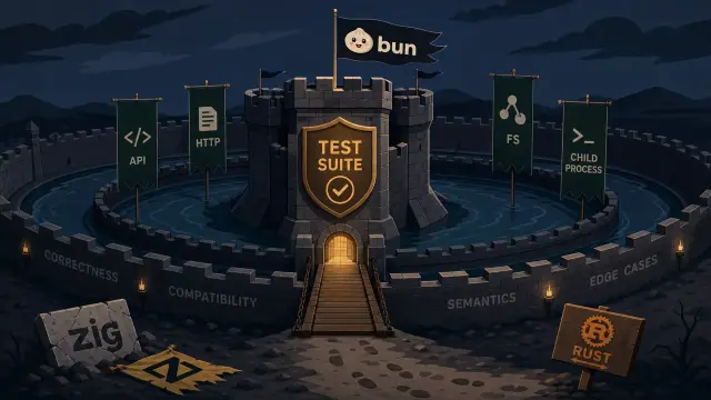 Bun's AI Rewrite Proves the Test Suite Is the Moat