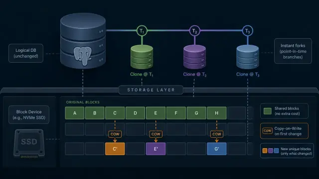 Database branches live in the storage layer