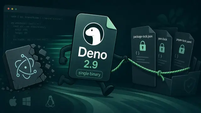 Deno 2.9 wants your desktop apps and your lockfiles