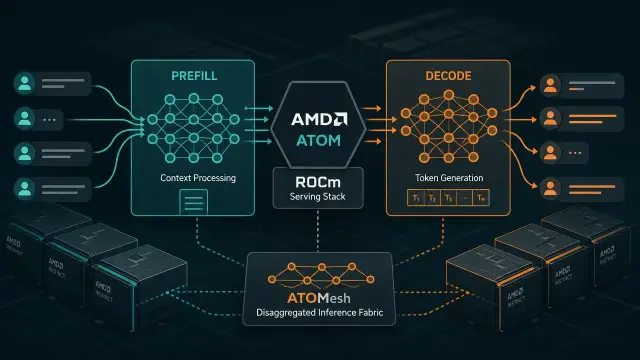 Disaggregating LLM Inference: Inside AMD's ATOM and ATOMesh Stack