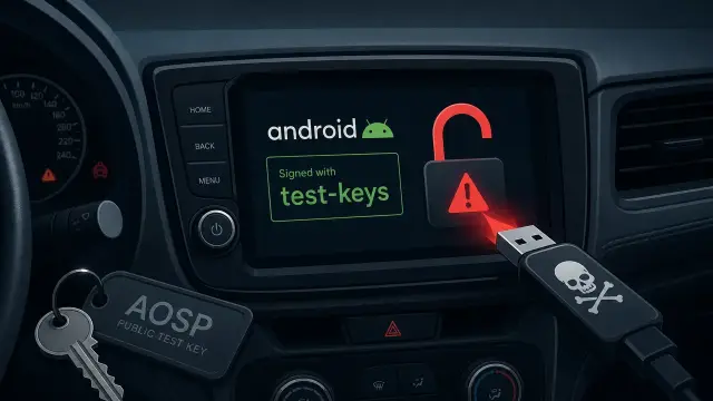 How Public AOSP Test Keys Compromise Automotive Headunits