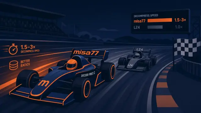 misa77: decode-first LZ that outruns LZ4