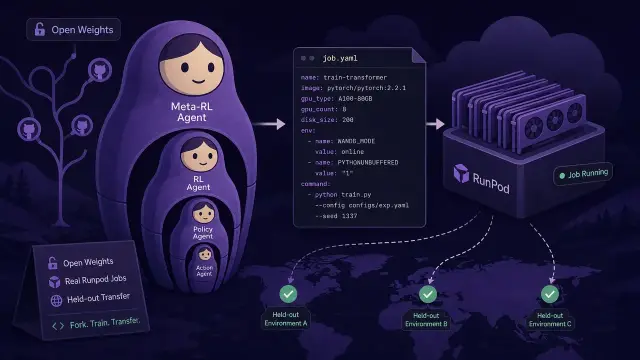 Nested RL Agents That Write Real Training Jobs
