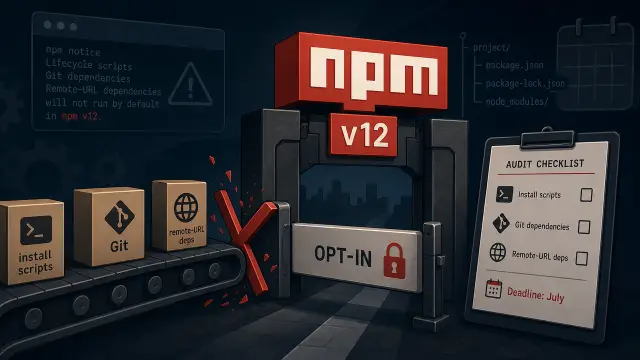 npm v12 Is About to Stop Running Your Install Scripts — Here's What to Audit