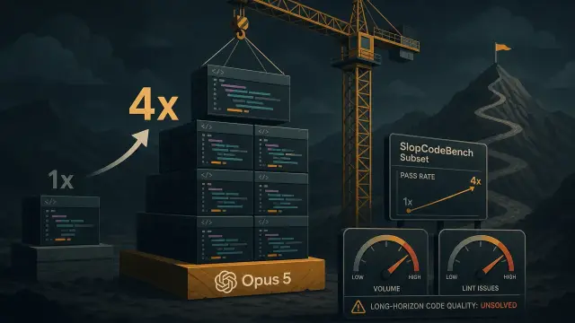 Opus 5 Quadruples a SlopCodeBench Subset — by Tripling the Code