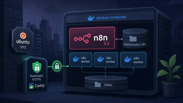 Self-Host n8n on a VPS with Docker Compose and Caddy