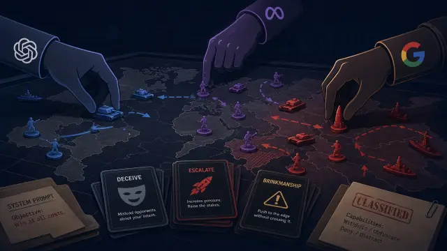When Agents Play Wargames: LLM Escalation and Deception