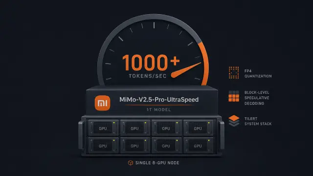 Xiaomi's MiMo-V2.5-Pro-UltraSpeed Pushes a 1T Model Past 1000 Tokens/Sec on Commodity GPUs