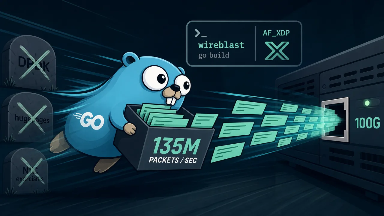 Wireblast pushes 135M packets a second from one Go binary